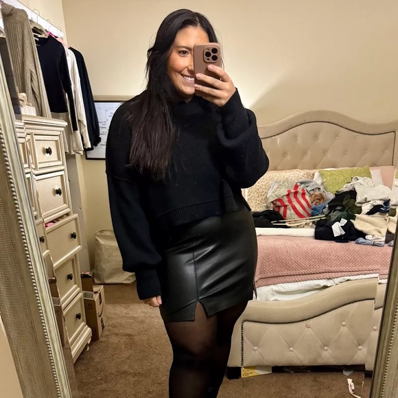 Free People Easy Street Crop Pullover in Black - Picture 1 of 9